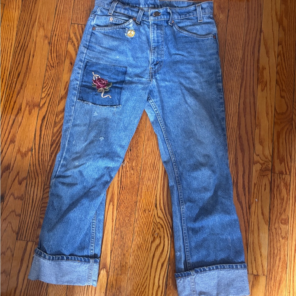 Levi's Relaxed Blue Jeans with Embroidered Detail